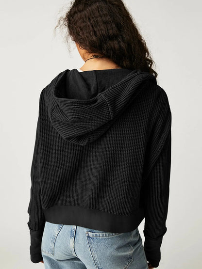 Dames Vest | Wafelstructuur met Capuchon