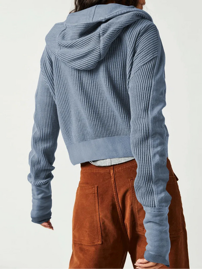 Dames Vest | Wafelstructuur met Capuchon