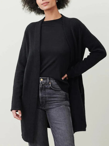 Dames Vest | Lang Gebreid met Zakken