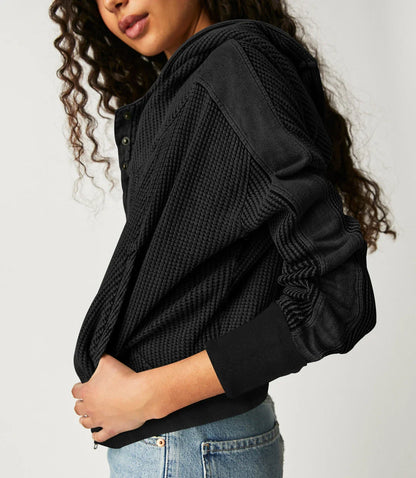 Dames Vest | Wafelstructuur met Capuchon