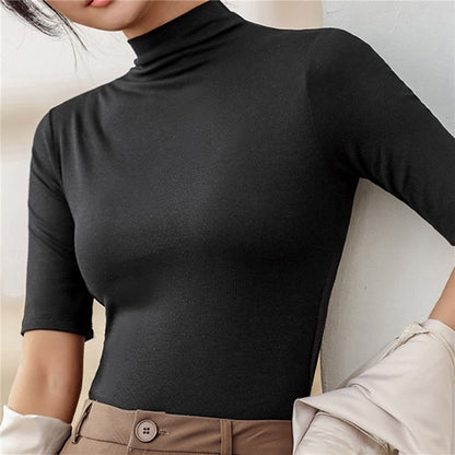 Celinne - Minimalistische Coltrui met Halve Mouw