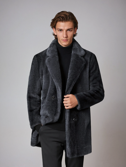 Winterjas Heren Mantel | Bont & Knoopsluiting