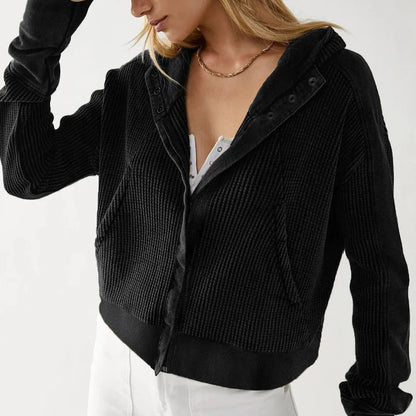 Dames Vest | Wafelstructuur met Capuchon