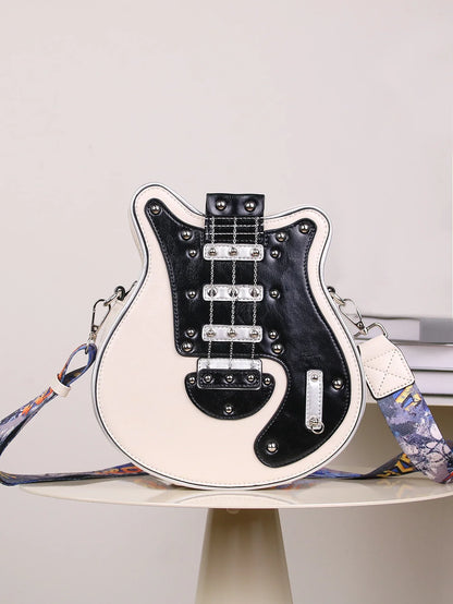 Gitaar crossbody tas dames – unieke rock-stijl handtas met verstelbare strap