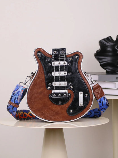Gitaar crossbody tas dames – unieke rock-stijl handtas met verstelbare strap