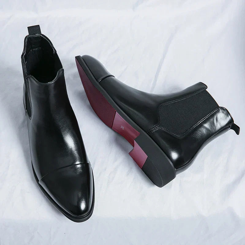 Chelsea Boots Heren | Leer met Rode Zool