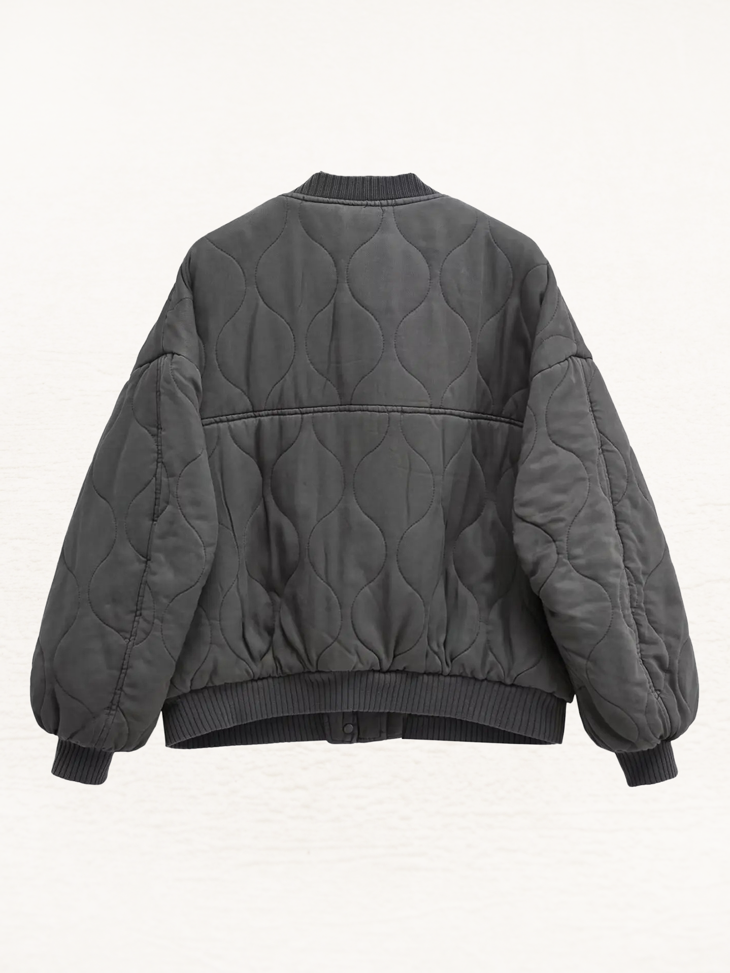 Noëlle - Zwart/Grijs Gewatteerde Bomber Jack Dames
