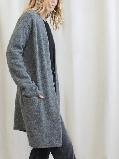 Dames Vest | Lang Gebreid met Zakken