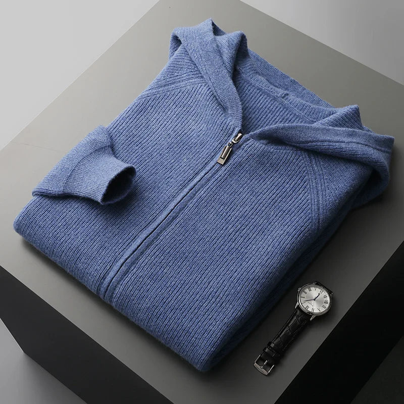 Leroux Vest Heren | Gebreid met Capuchon & Ritssluiting