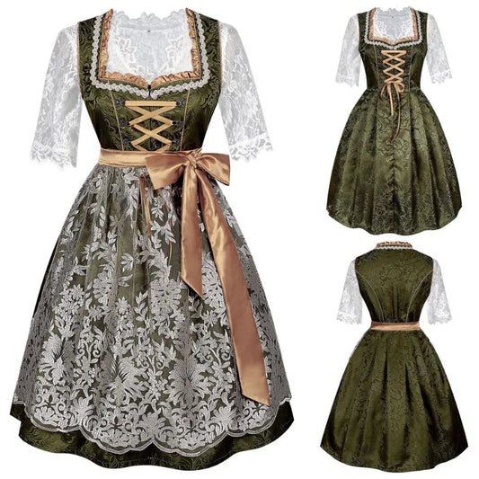 Dames Groene Oktoberfest Dirndl Jurk | Kant & Schort