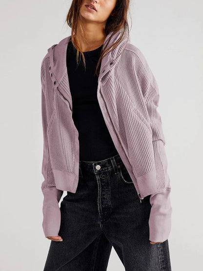 Dames Vest | Wafelstructuur met Capuchon