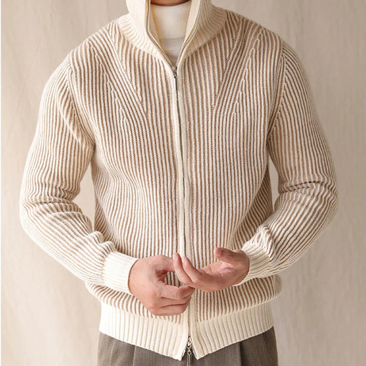 Mathis - Luxe Geribd Wolmix Vest met Rits
