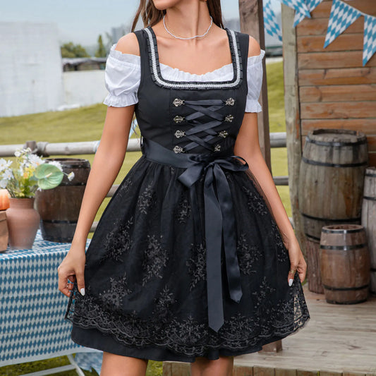 Traditionele Dirndl Zwart | Oktoberfest Jurk voor Dames