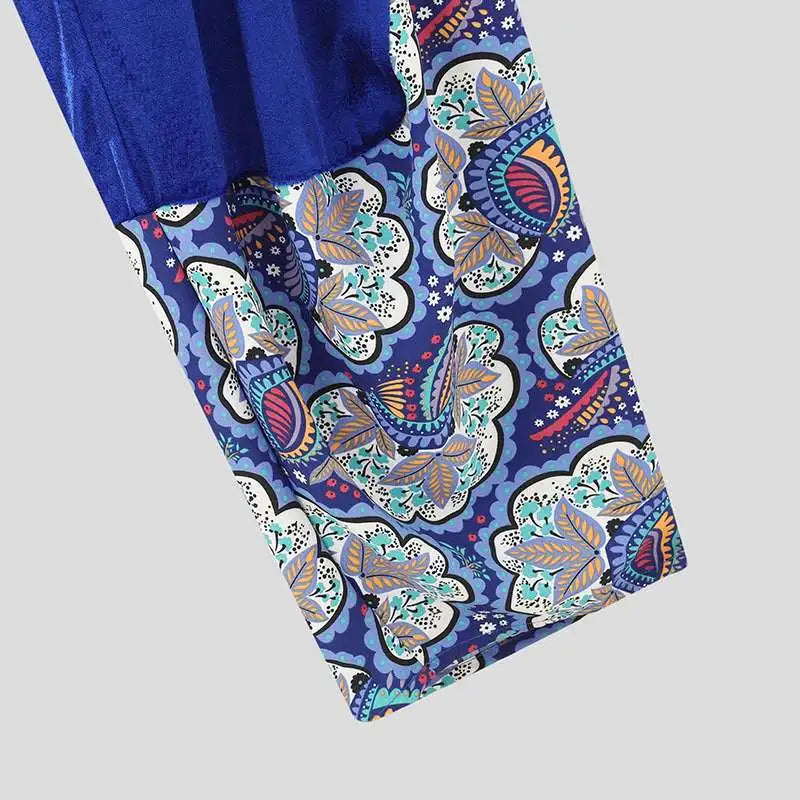 Luxe velours jumpsuit met patchwork