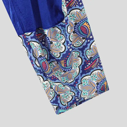 Luxe velours jumpsuit met patchwork
