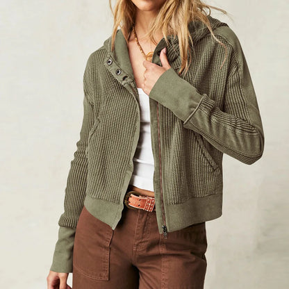 Dames Vest | Wafelstructuur met Capuchon