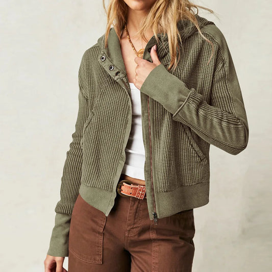 Dames Vest | Wafelstructuur met Capuchon