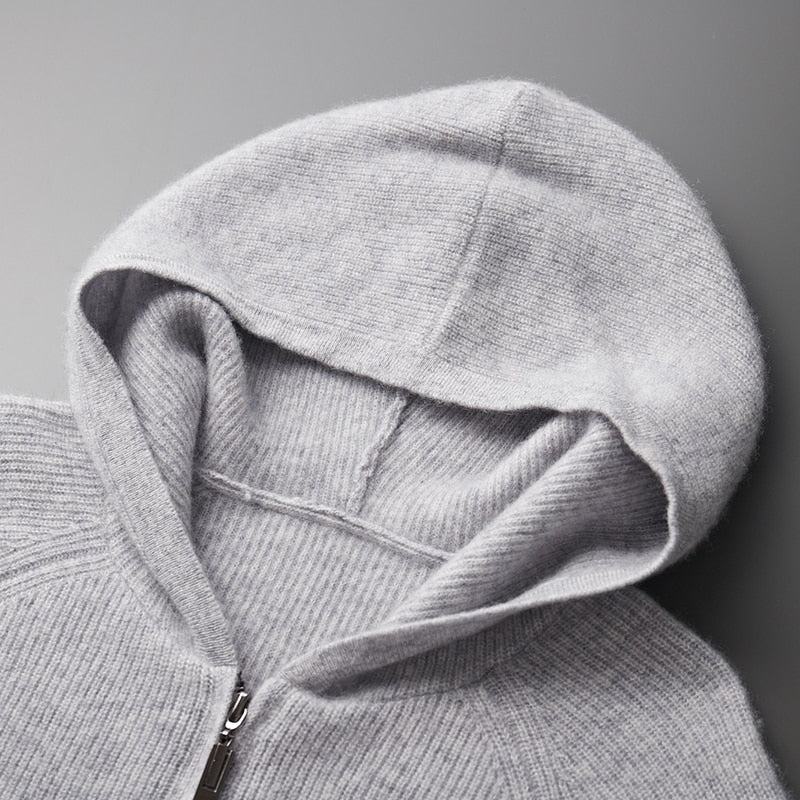 Leroux Vest Heren | Gebreid met Capuchon & Ritssluiting