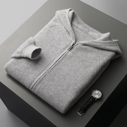 Leroux Vest Heren | Gebreid met Capuchon & Ritssluiting