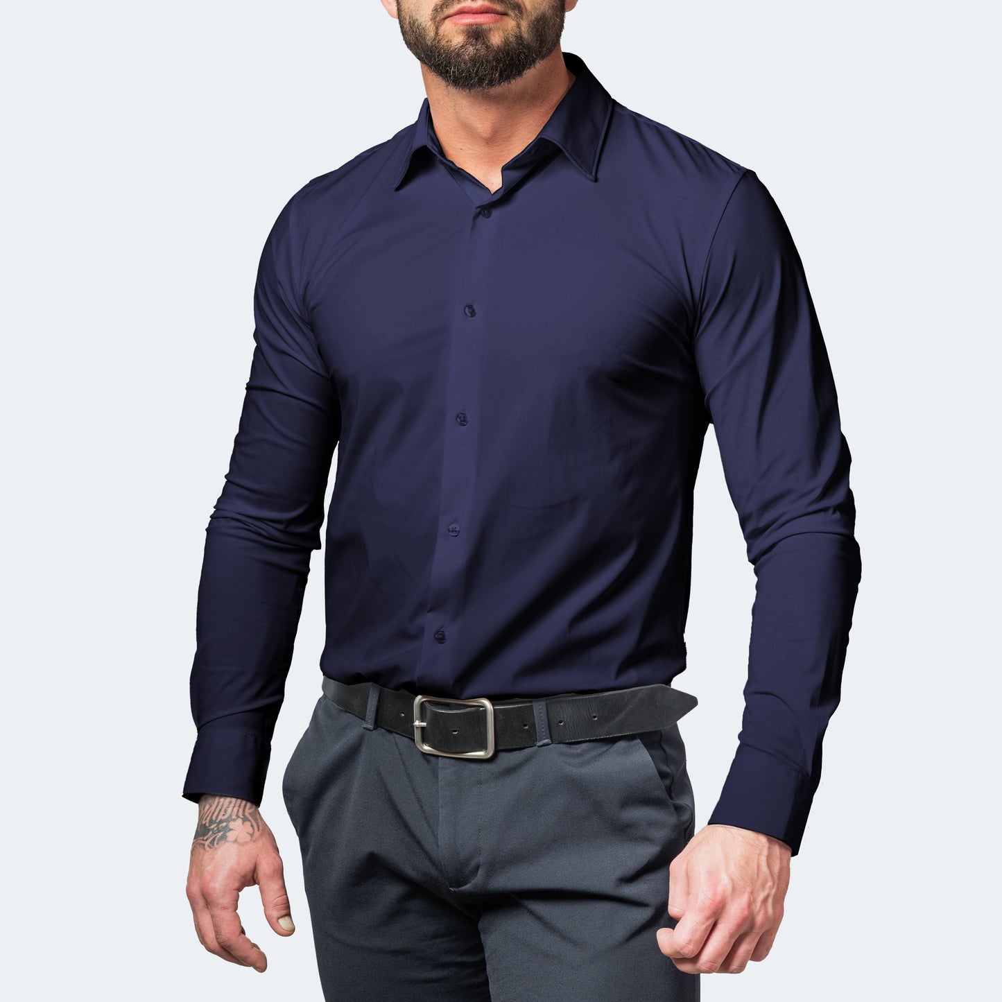 Slim Fit Overhemd van Stretchstof voor Heren – Strak & Comfortabel