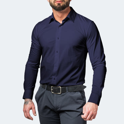 Slim Fit Overhemd van Stretchstof voor Heren – Strak & Comfortabel