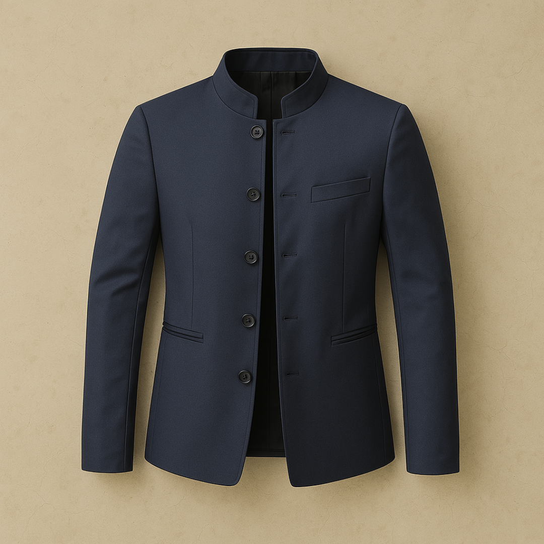 Stijlvolle Elegante Blazer Heren | Luxe Tailoring met Opstaande Kraag