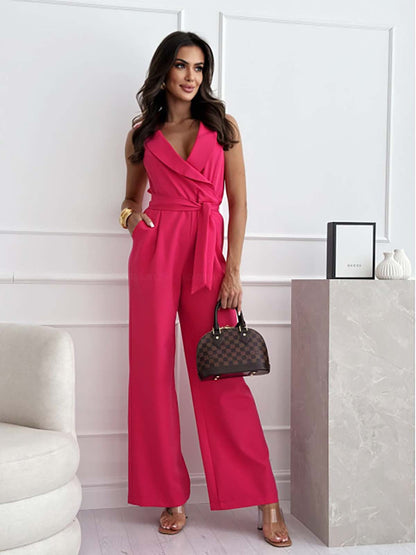 Stijlvolle Mouwloze Jumpsuit met Elegante Pasvorm
