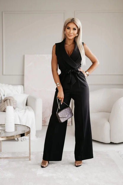 Stijlvolle Mouwloze Jumpsuit met Elegante Pasvorm