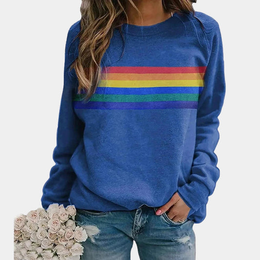 Sweater Dames | Regenboogprint & Lange Mouw