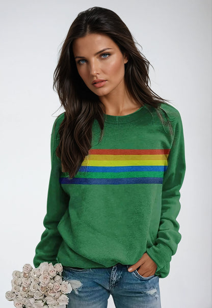 Sweater Dames | Regenboogprint & Lange Mouw