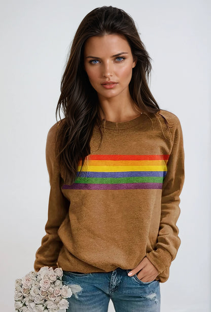 Sweater Dames | Regenboogprint & Lange Mouw