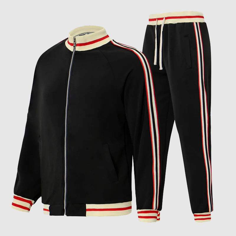 Alex - Trainingspak Heren | Retro Tweedelig Set met Strepen