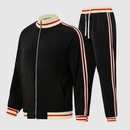 Alex - Trainingspak Heren | Retro Tweedelig Set met Strepen