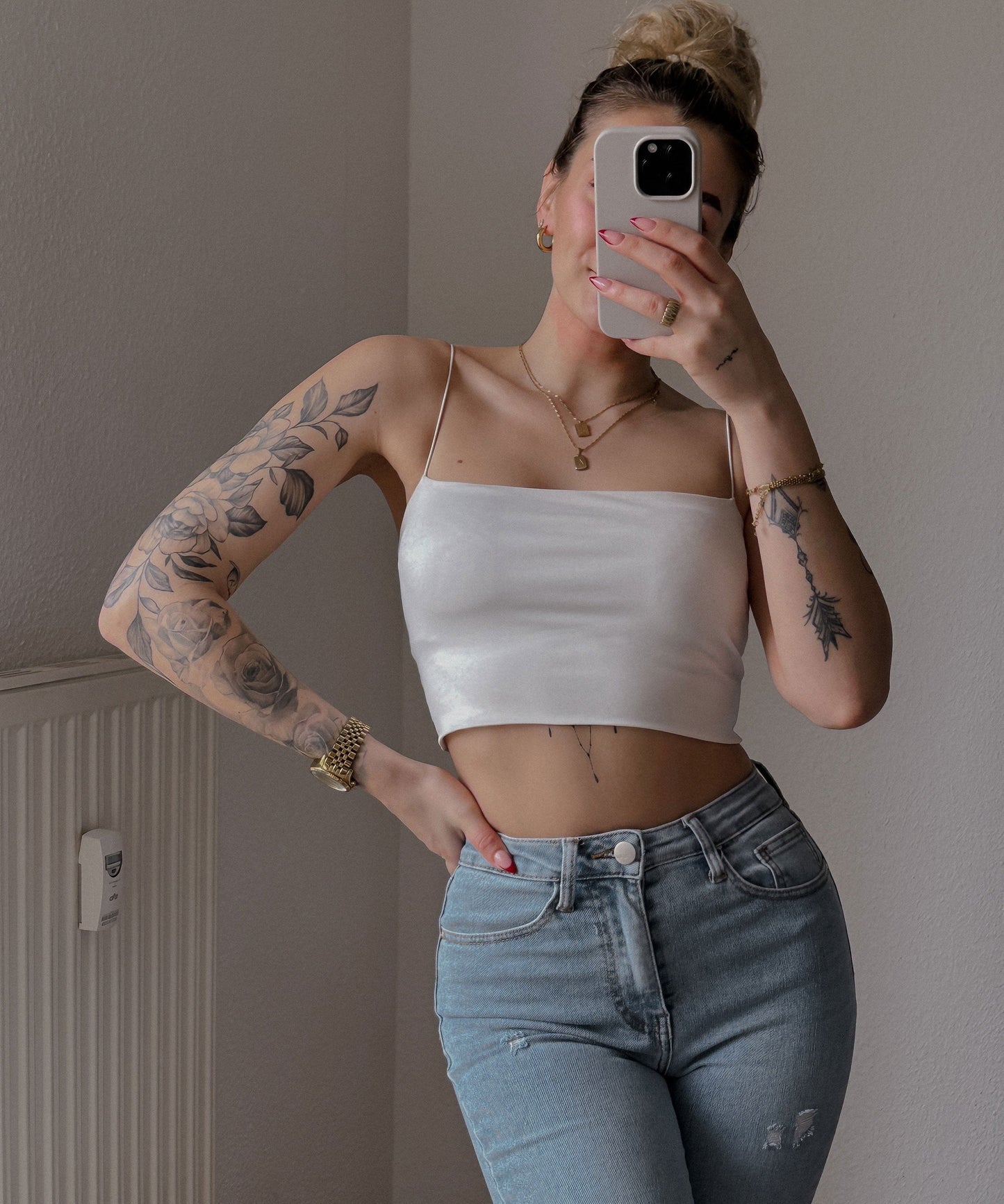 Valentina Dames Witte Top | Met Spaghettibandjes
