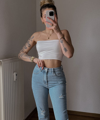 Valentina Dames Witte Top | Met Spaghettibandjes