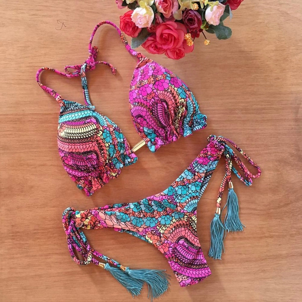 Trendy Triangel Bikini - Bohemian Chic Stijl