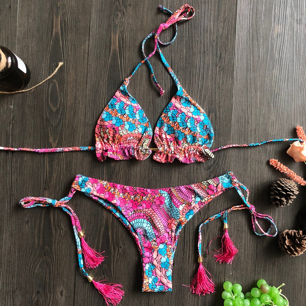 Trendy Triangel Bikini - Bohemian Chic Stijl