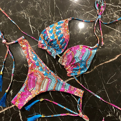 Trendy Triangel Bikini - Bohemian Chic Stijl
