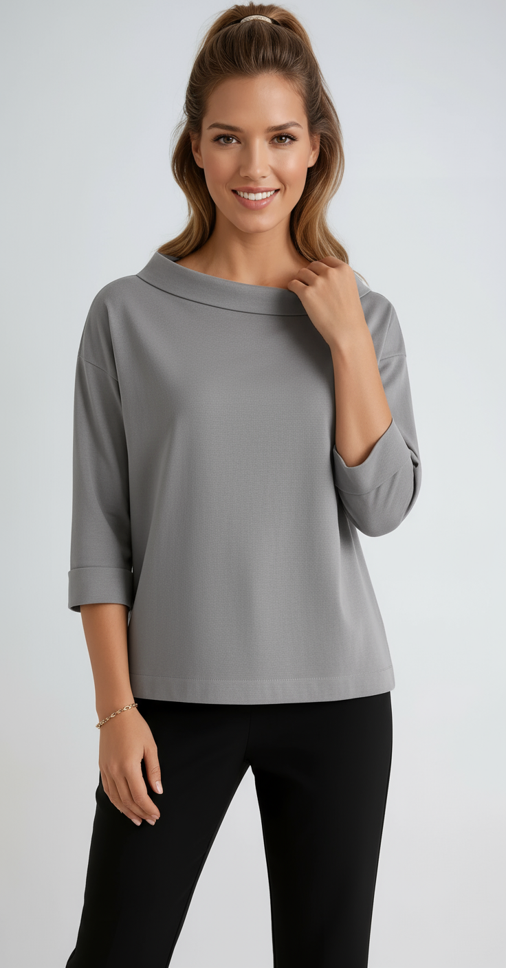 Shirt dames | Ronde Hals & Cropped Mouw