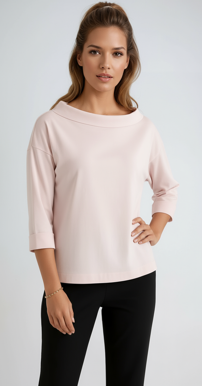 Shirt dames | Ronde Hals & Cropped Mouw