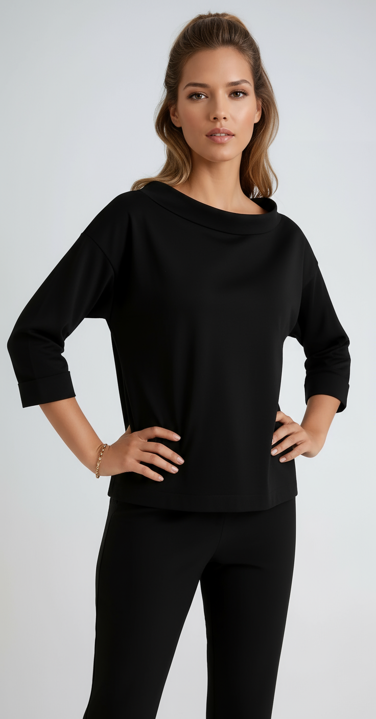 Shirt dames | Ronde Hals & Cropped Mouw