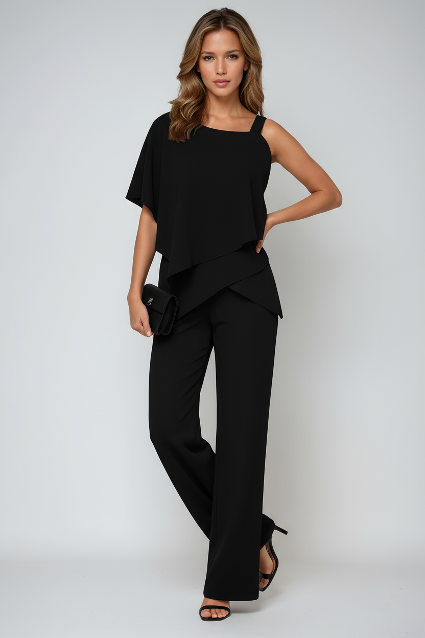 Sophia Dames Set | Chiffon Top & Wide Leg Broek