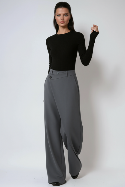 Lina Pantalon Dames | Wide Leg & Overslag