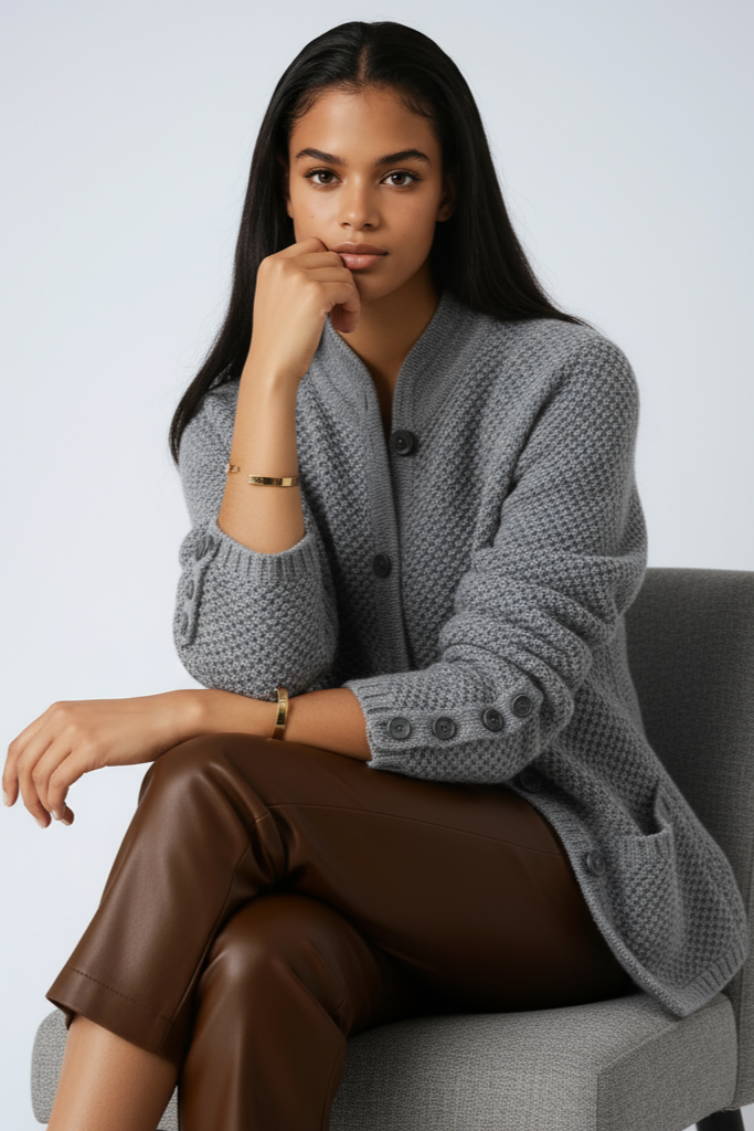 Lacy Vest Dames – Hoge Kraag & Knopen