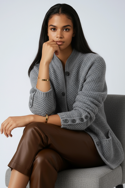 Lacy Vest Dames – Hoge Kraag & Knopen