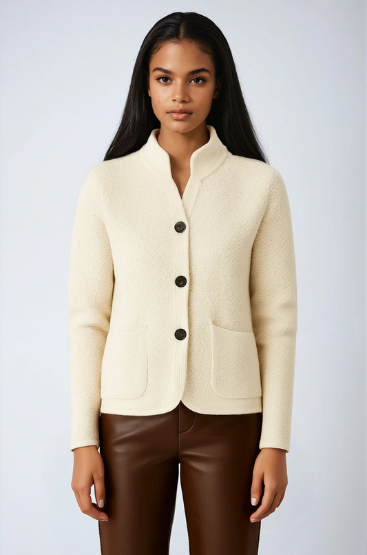 Lacy Vest Dames – Hoge Kraag & Knopen