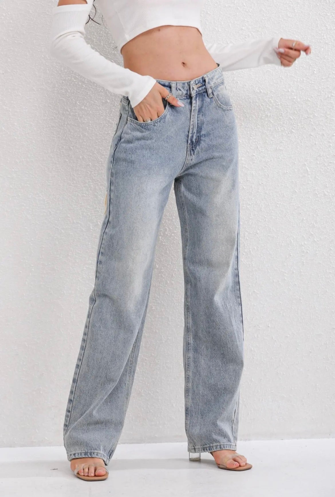 Vintage Ripped Jeans met Uniek Patchwork Detail