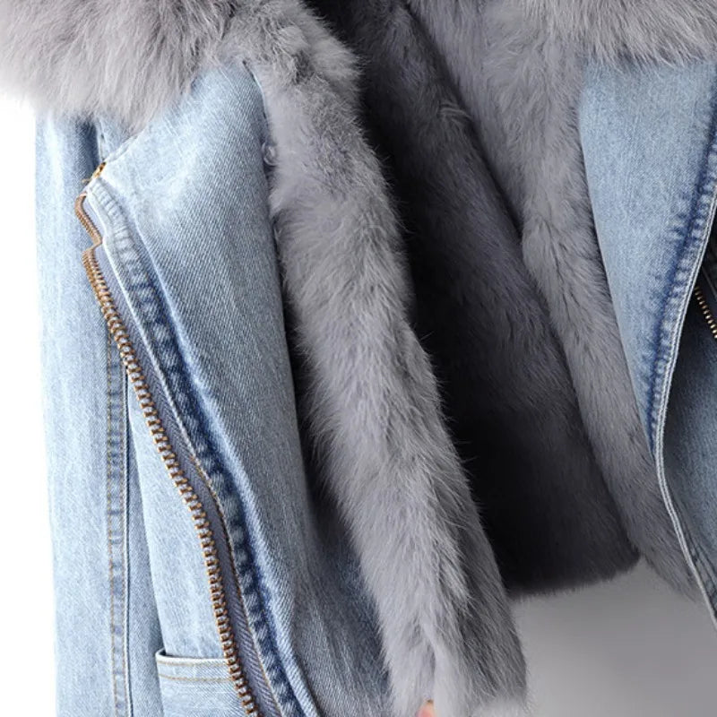 Winterjas Dames | Spijkerjas met Bontkraag