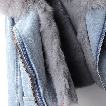 Winterjas Dames | Spijkerjas met Bontkraag