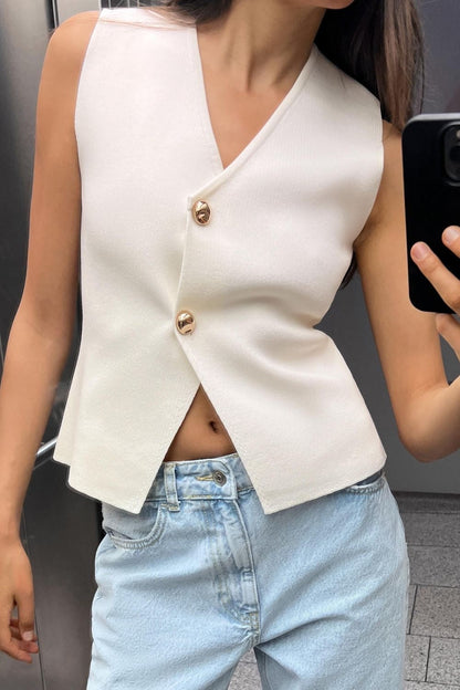 Fleur - Mouwloze Gilet Top